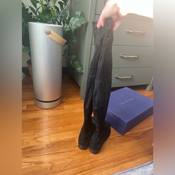 Stuart Weitzman Lowland Boots 8.5 Black Suede - Picture 13 of 16